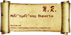 Mátyássy Ruperta névjegykártya